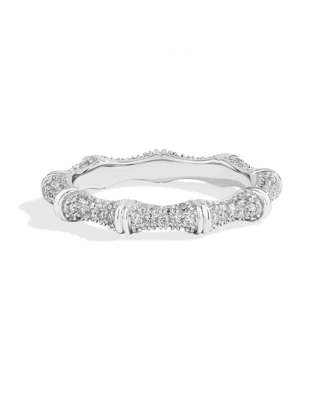 Anillo Bambú Pavé · Moissanita