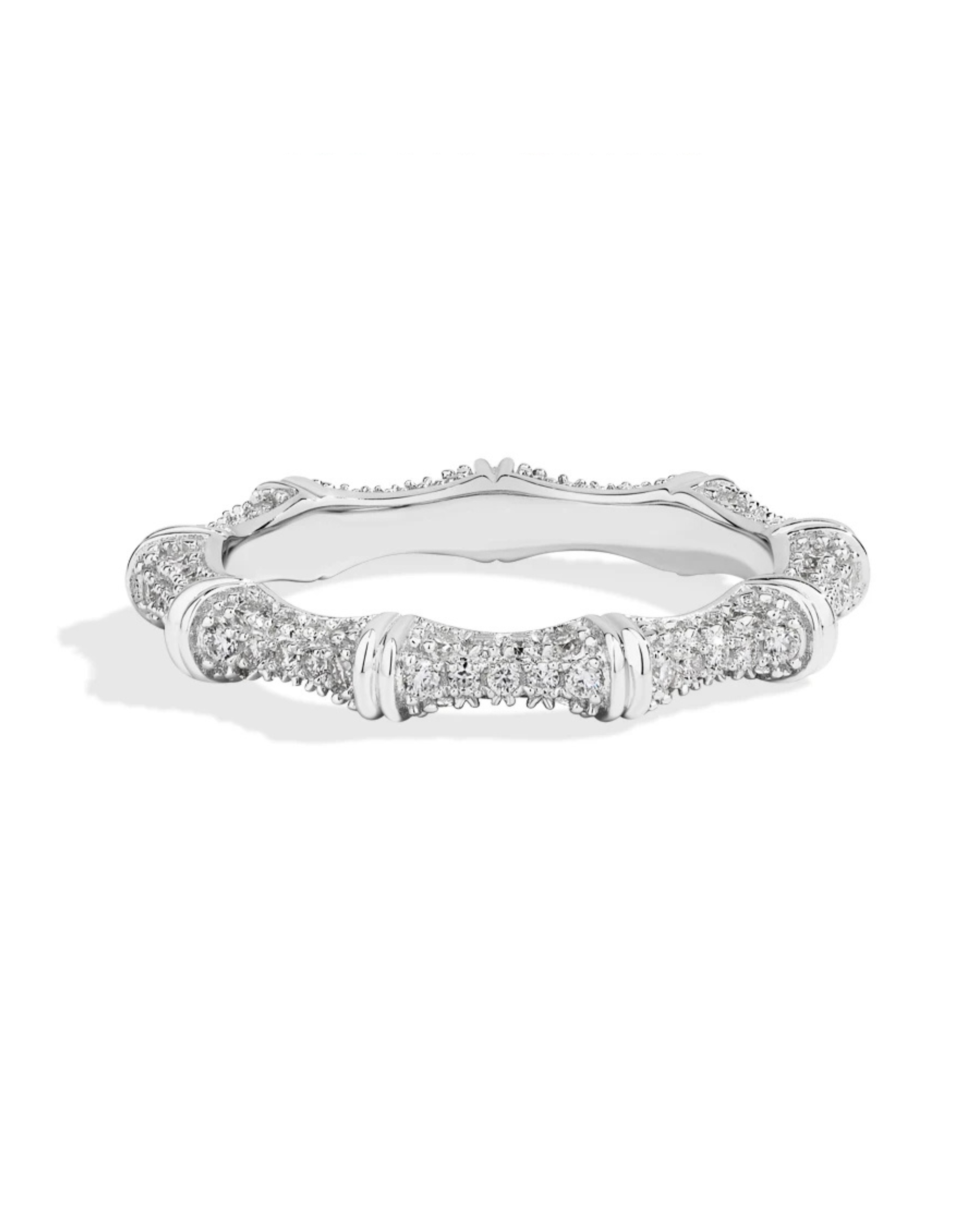 Anillo Bambú Pavé · Moissanita