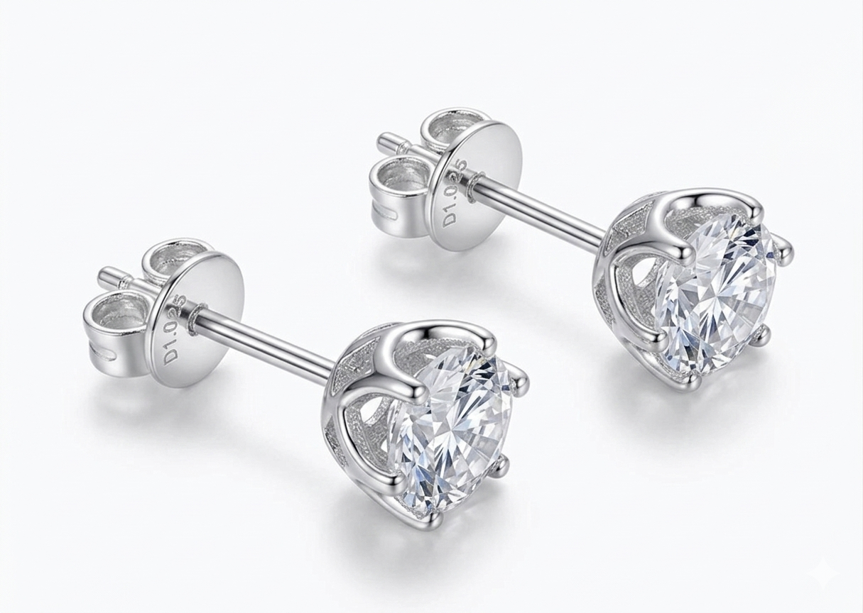 Pendientes Corona · Moissanita