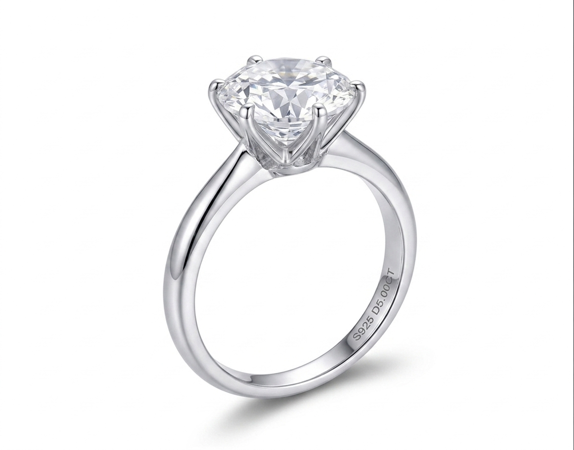 Anillo Solitario Clásico · Moissanita 6 Garras