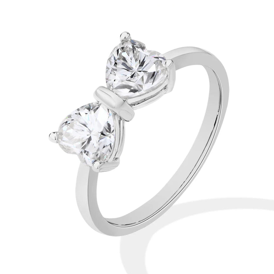 Anillo Lazo · Moissanita Talla Corazón